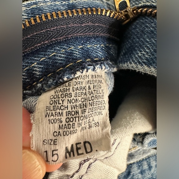 VINTAGE Lee Jeans Size 15 USA MADE Mom High Rise Faded Broken In Patina - Picture 13 of 16